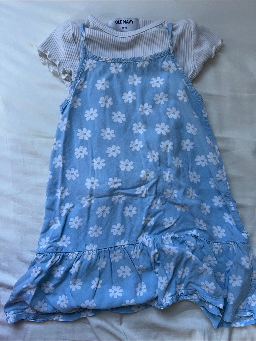Old Navy Blue 5T Floral Ruffle Girls' Casual Dress